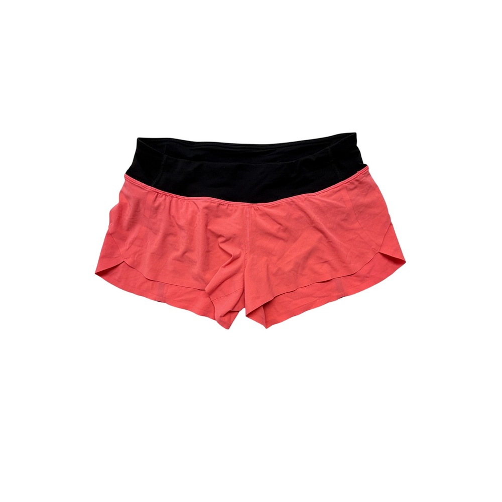 Lululemon Speed Short Coral Pink Black Performance Running Shorts 6 S - Picture 2 of 10